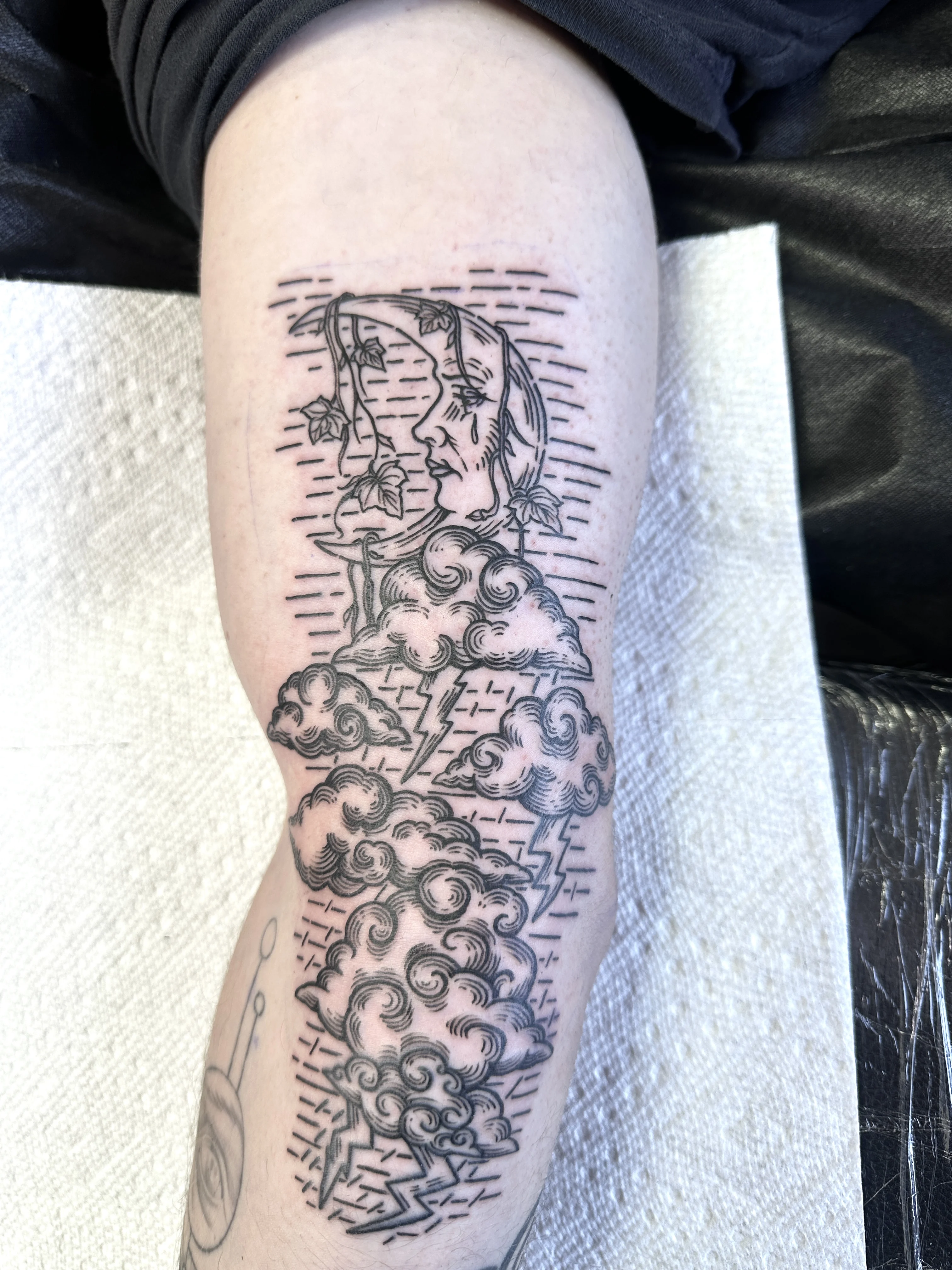 Engraving tattoo by Mateo Pardo