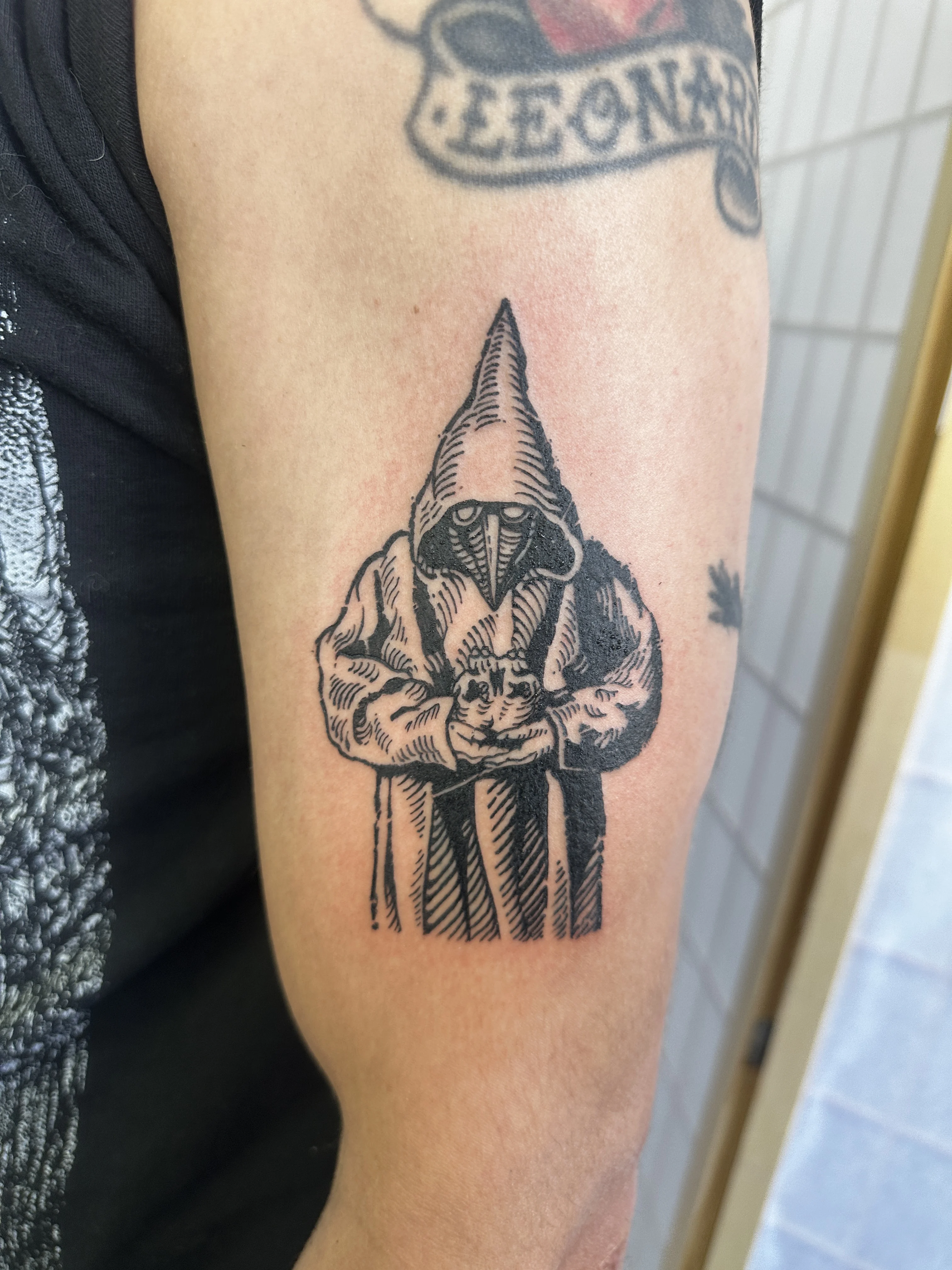 Engraving tattoo by Mateo Pardo